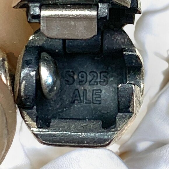 Pandora Christmas Tree Charm & Snake Chain Bracelet Sterling Silver Retired 7.0” - Picture 5 of 7